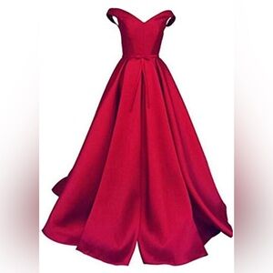 Beautiful Red Satin Ball Gown